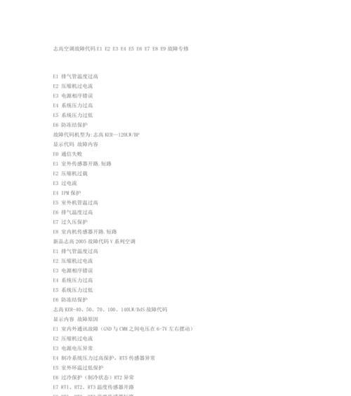 格兰仕空调显示E5原因分析及维修方法（解决空调显示E5问题的有效措施）  第1张